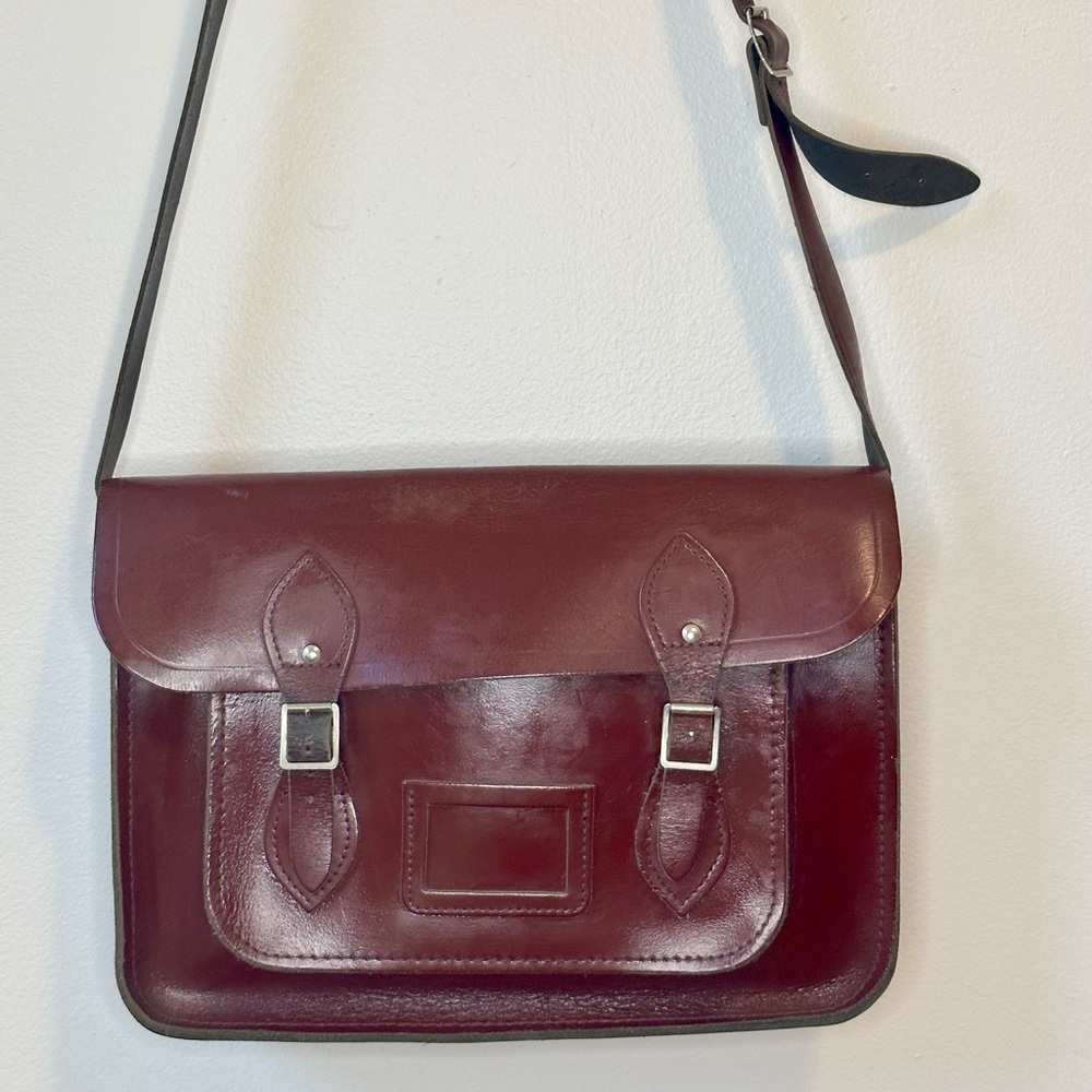 Cambridge satchel company oxblood leather bag 14 inch